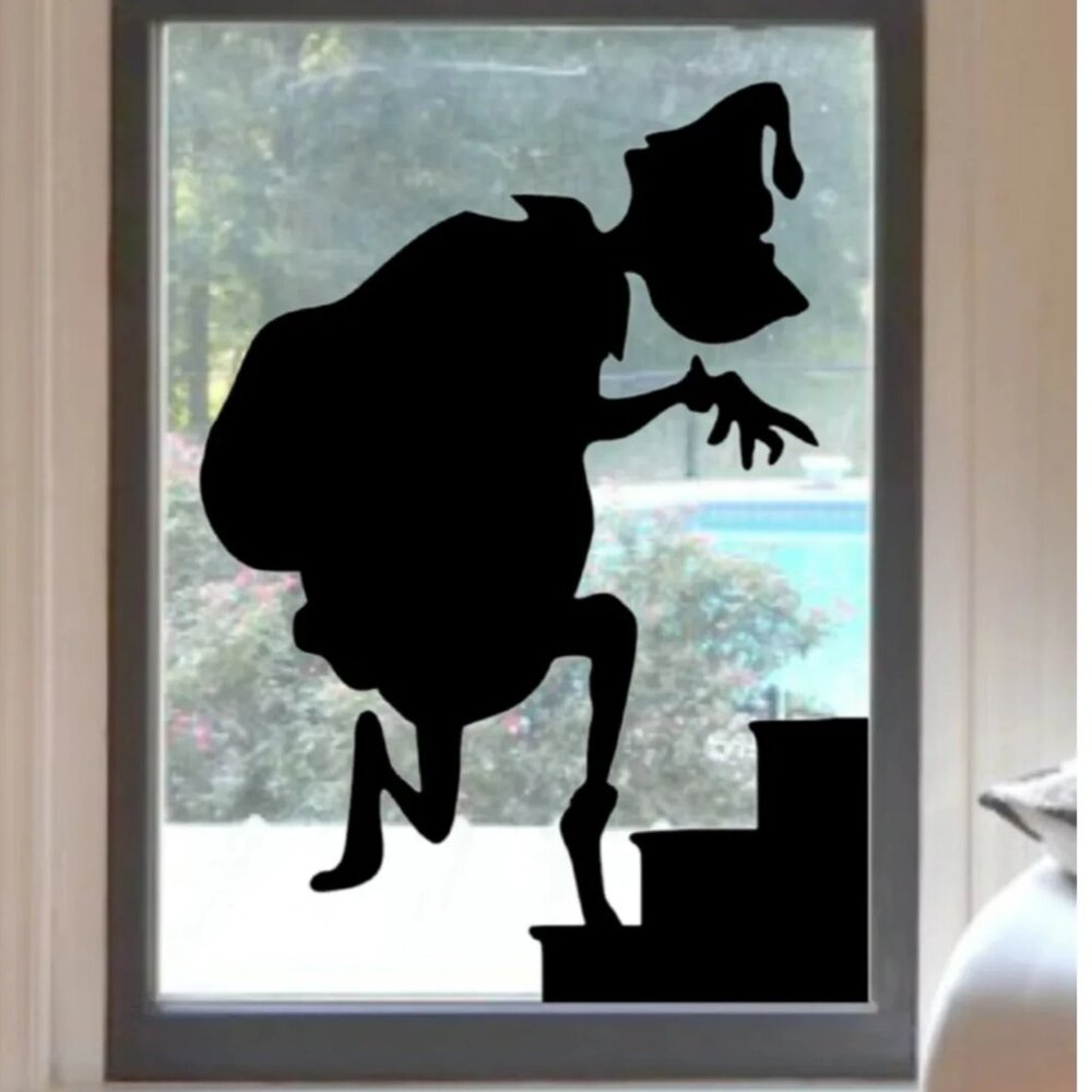 Giant Grinch:How the Grinch stole Christmas window Cling silhouette+Reusable